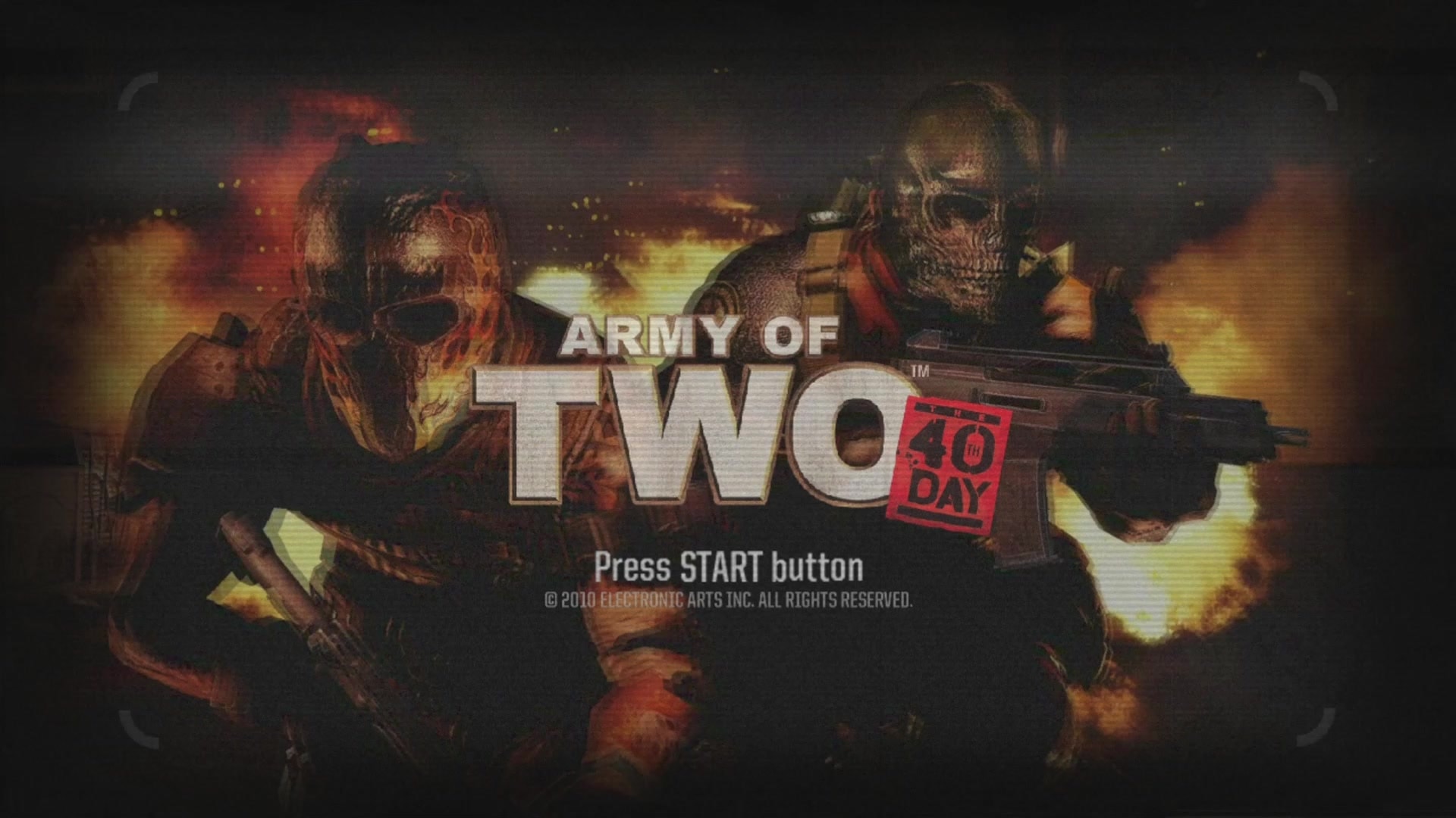 Army of Two: The 40th Day title screen for Xbox 360